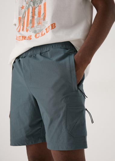 Sage Green Woven Bonded Cargo Shorts