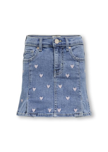 ONLY Girls Blue Heart Hoxton Denim Skirt (6-14yrs)