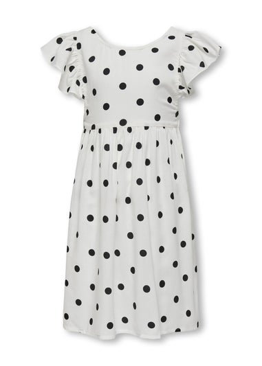 ONLY Girls White Dotty Details Dress (6-14yrs)