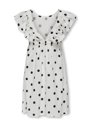 ONLY Girls White Dotty Details Dress (6-14yrs)