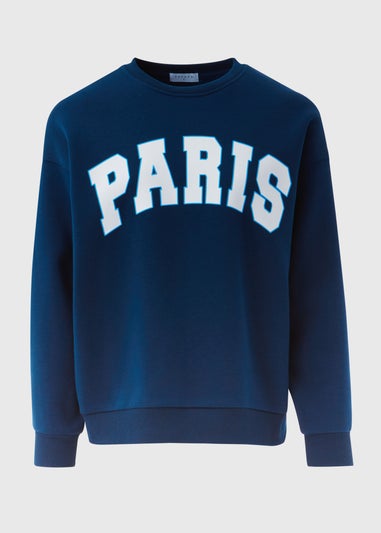 Papaya Petite Navy Paris Sweatshirt