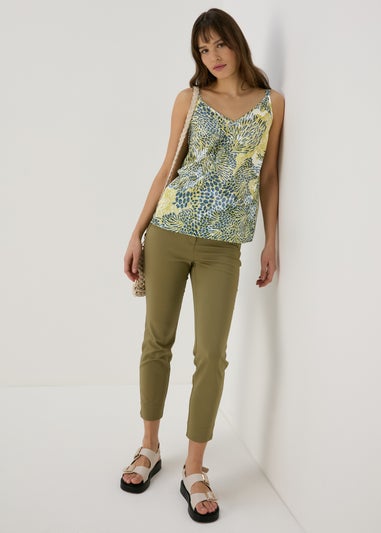 Et Vous Green Abstract Print Cami Top