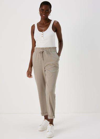 Et Vous Nude Herringbone Ponte Trousers