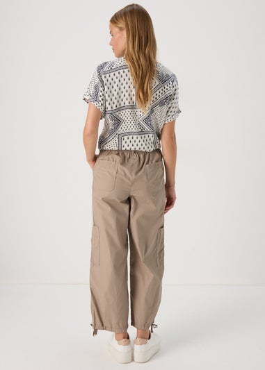 Beige Cropped Trousers