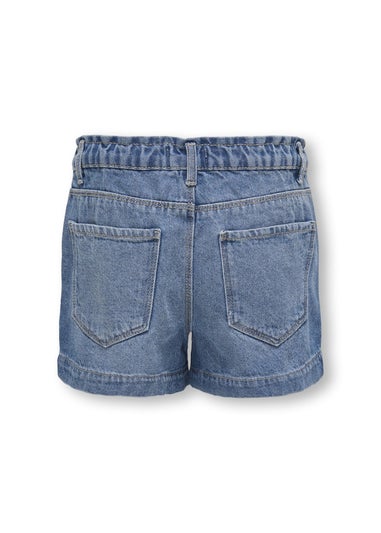 ONLY Girls Blue Distressed Denim Shorts (6-14yrs)