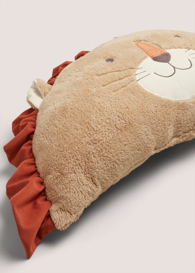 Beige Lion Fleece Cushion (90cm x 40cm)