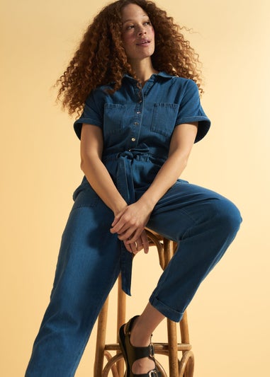 Mid Wash Denim Boiler Suit