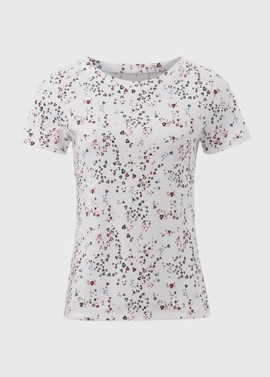 White Heart Print Perfect T-Shirt