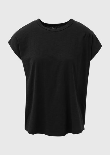 Black Plain Relaxed Fit T-Shirt