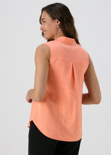 Pink Sleeveless Airflow Blouse Top