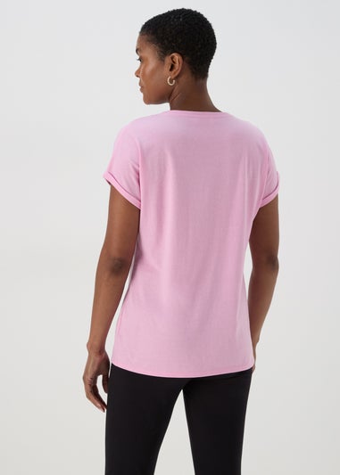 Pink Malibu Slogan T Shirt