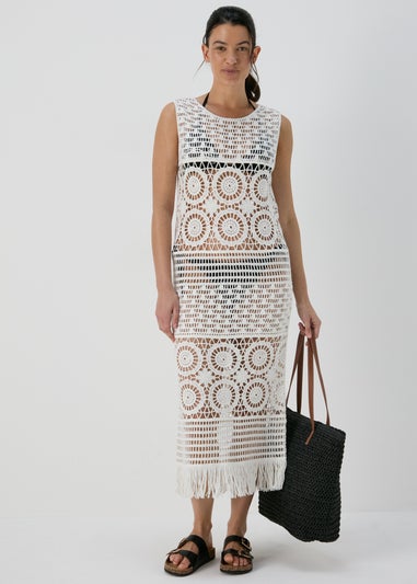 White Crochet Dress