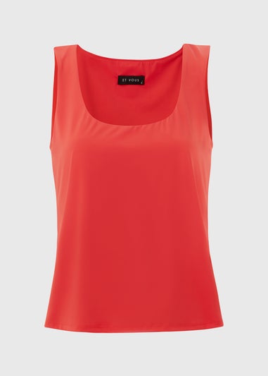 Red Scoop Neck Vest