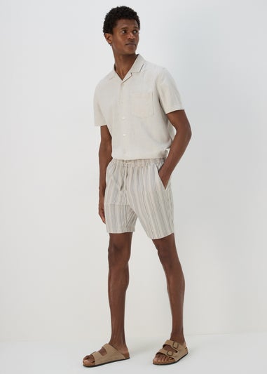 Stone Striped Linen Shorts