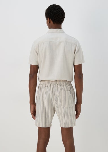 Stone Striped Linen Shorts