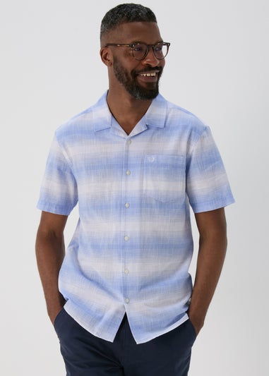 Lincoln Blue Horizontal Stripe Slub Shirt