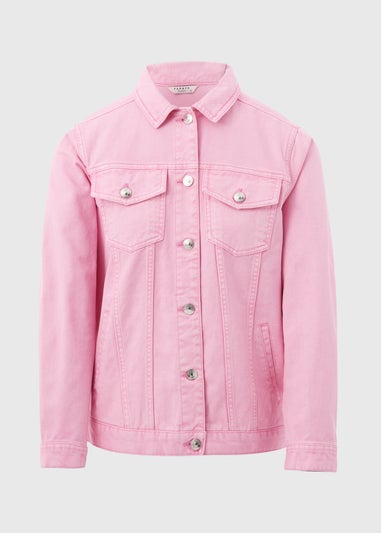 Pink Oversized Denim Jacket
