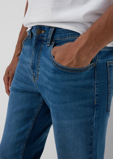 Mid Wash Comfort Fit Denim Jeans