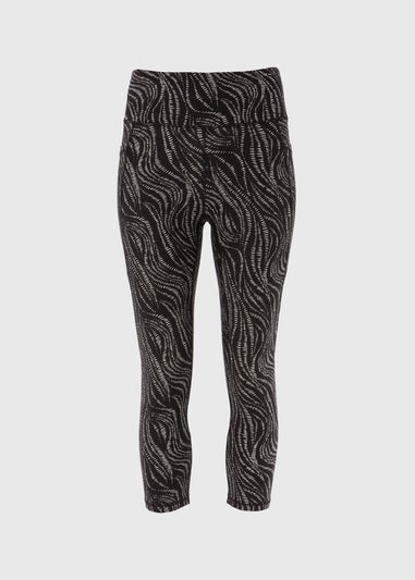 Souluxe Black Mono Printed Capri Leggings