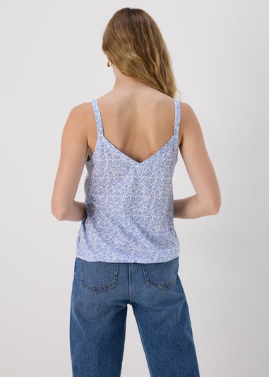 Blue Frill Cami Top