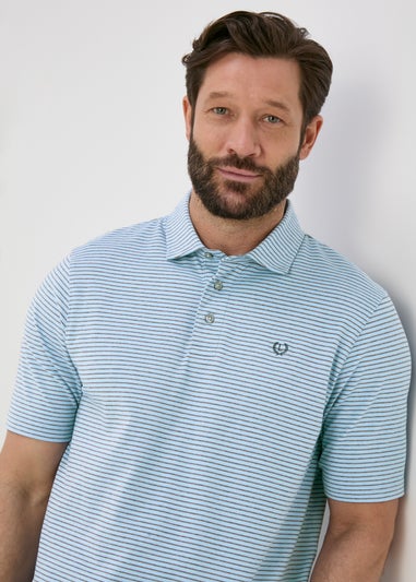 Lincoln Blue Fine Stripe Super Soft Polo Shirt