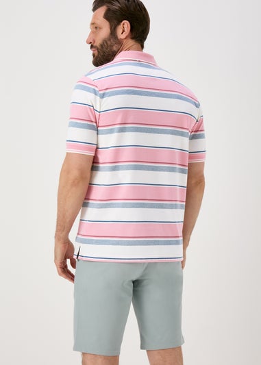 Lincoln Pink Multicolour Stripe Polo Shirt