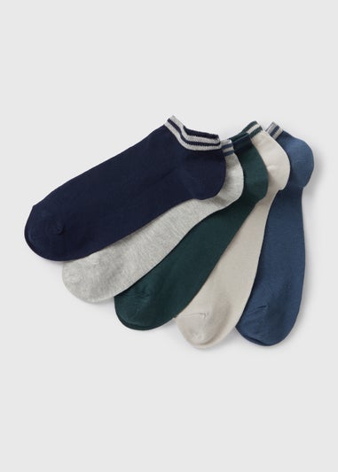 4 Pack Green Design Trainer Socks