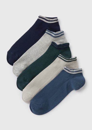 4 Pack Green Design Trainer Socks