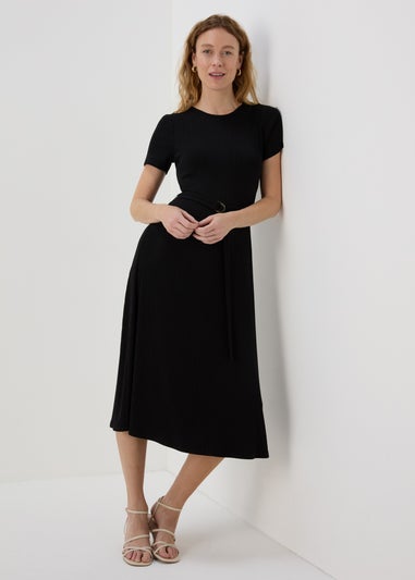 Black Jersey Midi Dress