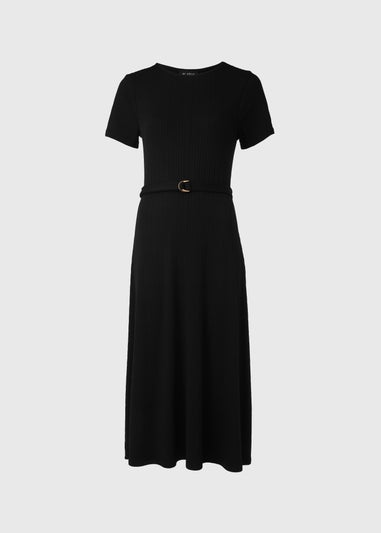 Black Jersey Midi Dress