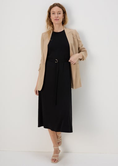 Black Jersey Midi Dress