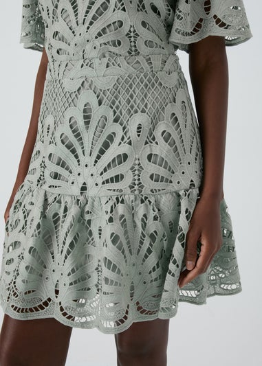 Et Vous Mint Lace Mini Skirt