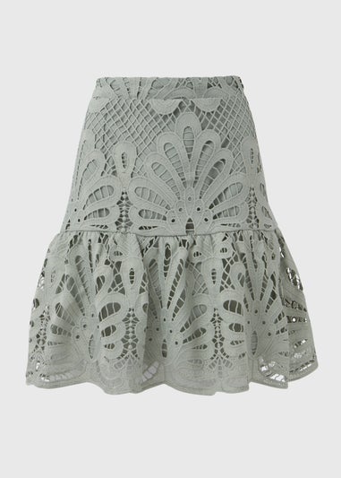 Et Vous Mint Lace Mini Skirt