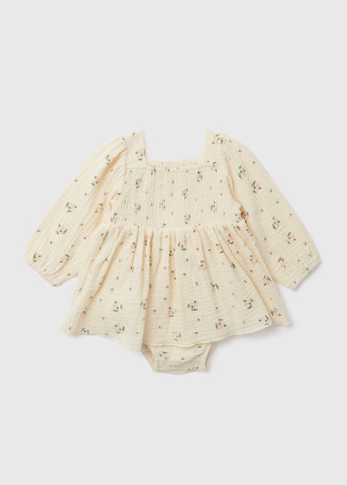 Baby Cream Double Cloth Romper (Newborn-18mths)