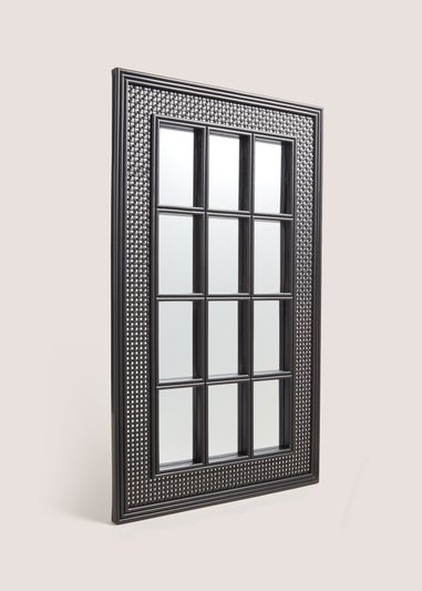 Black Rattan Effect Mirror