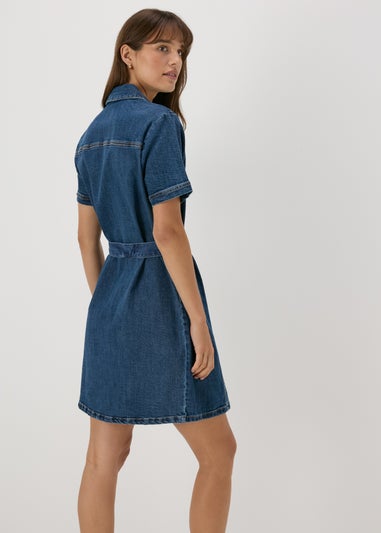 Dark Wash Denim Utility Dress