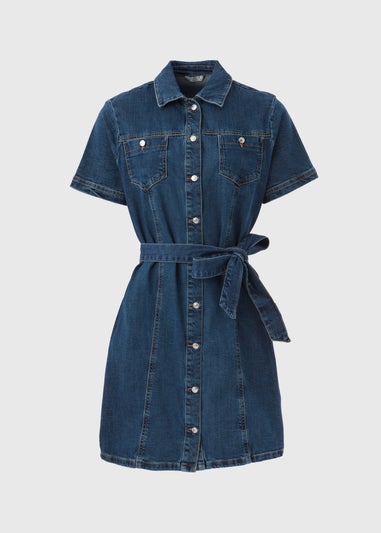 Dark Wash Denim Utility Dress