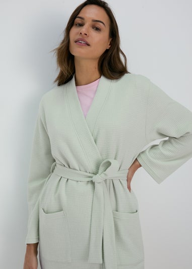 Sage Waffle Dressing Gown