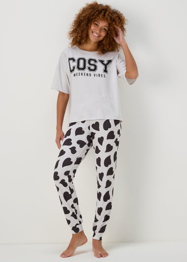 Black & White Cosy College Pyjama Set