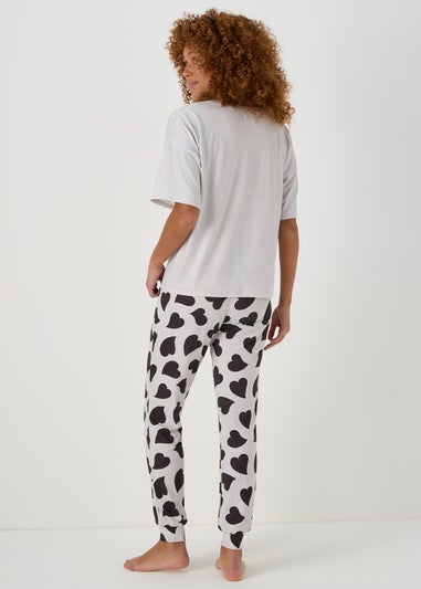 Black & White Cosy College Pyjama Set