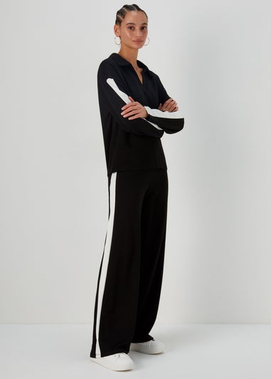 Simply Vera Vera Wang - Black Side Stripe Leggings Spandex Rayon Nylon |  SilkRoll