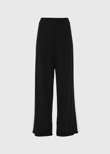 Black Side Stripe Wide Leg Trousers