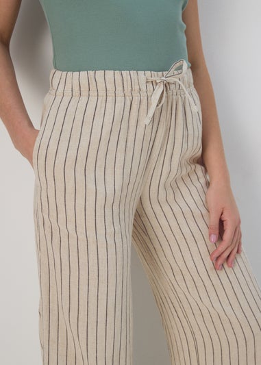 Stone Stripe Wide Leg Trousers