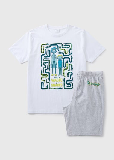 Rick & Morty White Short Set