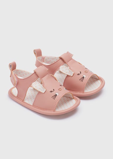 Baby Pink Novelty Bunny Sandals (Newborn-18mths)