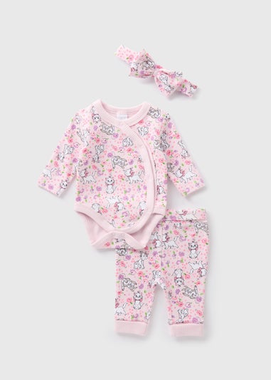 Disney Baby Pink Marie 3 Piece Bodysuit Set (Newborn-18mths)