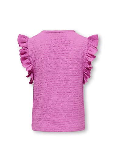 ONLY Girls Pink Frill Top (5-13yrs)