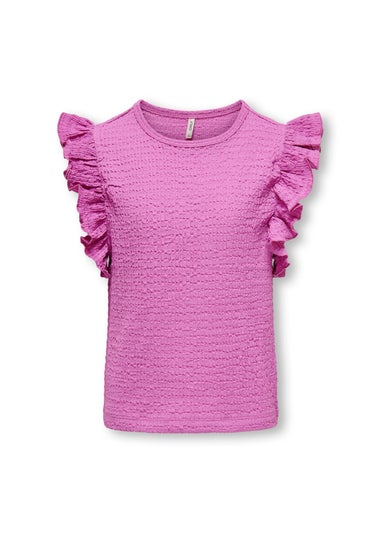 ONLY Girls Pink Frill Top (5-13yrs)