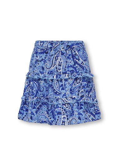 ONLY Girls Blue Paisley Skirt (6-14yrs)