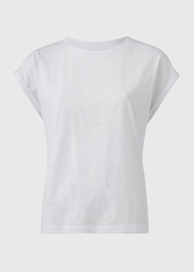Papaya Petite White Plain Relaxed T-Shirt